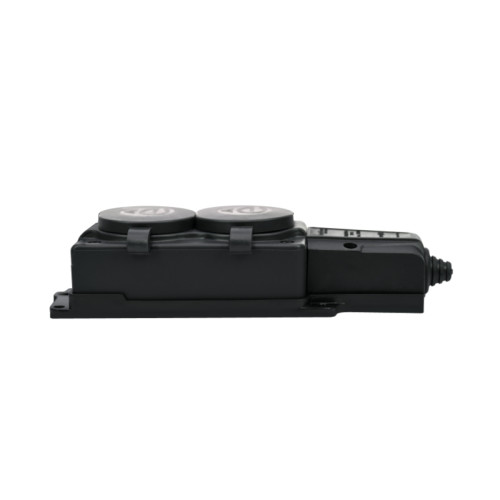 Колодка/ Колодка 2х розетка двойная 2К+З каучуковая 16А/250В IP44 Черная MultiSet