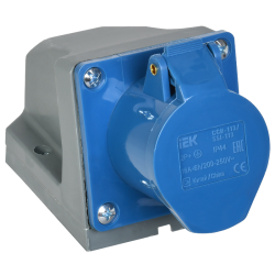 Розетка стационарная ССИ-113 2Р+РЕ 16А 200-250В IP44 IEK