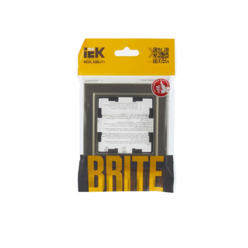 Рамка/ BRITE Рамка 1 пост РУ-1-БрШ шампань