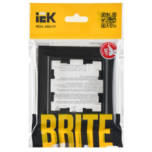 BRITE Рамка 1-мест. РУ-1-БрЧ черн. IEK