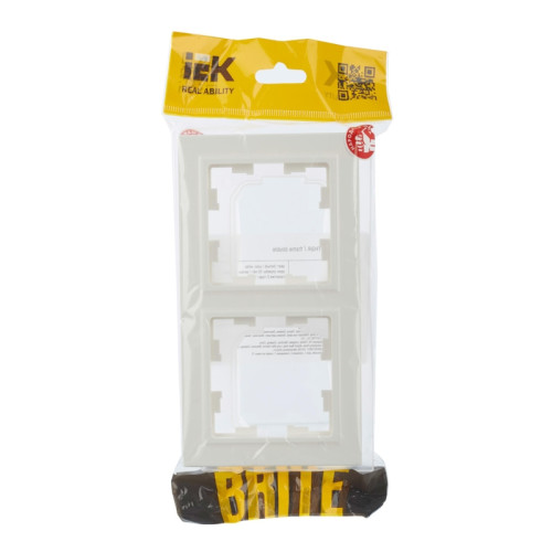 BRITE Рамка 2-мест. IP44 РУ-2-БрБ-44 бел. IEK