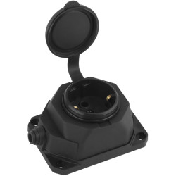 Колодка каучук/ Колодка каучук с/з 1гн 16 A IP44 черная K-1e-B-IP44