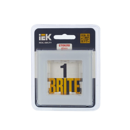 Рамка/ BRITE Рамка 1 пост РУ-1-2-БрБ стекло белый
