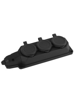 Колодка каучуковая/ Колодка каучуковая с/з 3 гнезда 16A IP44 черная K-3e-B-IP44