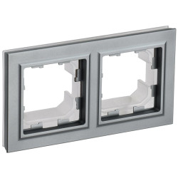 Рамка/ BRITE Рамка 2 поста IP44 РУ-2-БрС-44 сталь