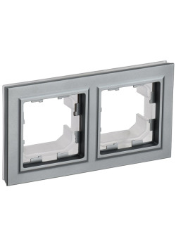 Рамка/ BRITE Рамка 2 поста IP44 РУ-2-БрС-44 сталь