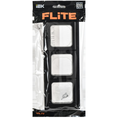 Рамка/ FLITE рамка 3-местная IP55 Рпро-3-55-ФлЧ черный IEK