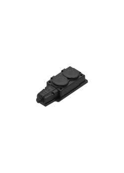 Колодка/ Колодка 2х розетка двойная 2К+З каучуковая 16А/250В IP44 Черная MultiSet