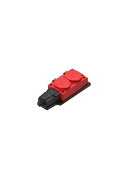 Колодка/ MultiSet Колодка 2х розетка 2К+З каучуковая 16А/250В IP44 Красная