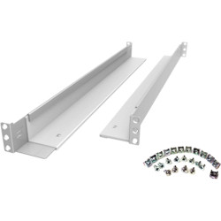 POWERCOM universal sliding rails complete with a shelf RAL-6010, depth adjustment from 600 to 1000mm, shelf 800mm deep, static load up to 160 kg, height 1U, compatibility with main rack-type UPS from 1U to 3U.