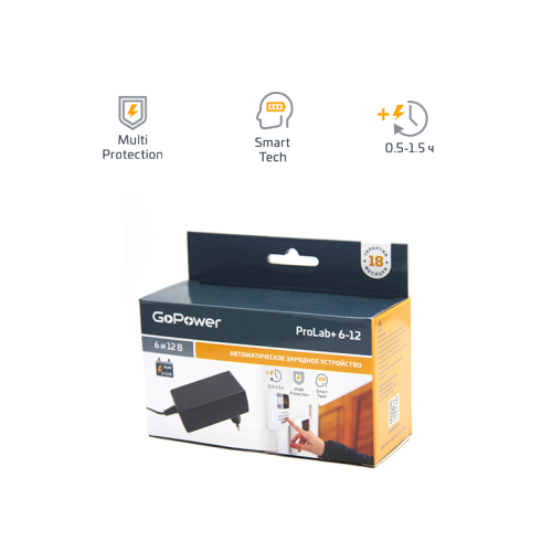 З/У для свинцово-кислотных аккумуляторов 6 и 12V GoPower ProLab+ 6-12 1.5A (1/72) З/У для свинцово-кислотных аккумуляторов 6 и 12V GoPower ProLab+ 6-12 1.5A (1/72)