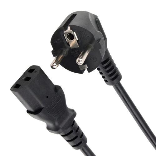 Шнур ПВС-АП 3*1,00 S22C13-250-10-1,8, черный, 1,8 м, C13, 3x1.00, 10А, с заземлением, Power Cube, Россия