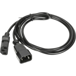 Кабель с разъемом С13 - С14 на проводе ПВС 3x1,0  2.8 метра, черный/ Cable with connector C13 - C14 on wire PVC 3x1.0 2.8 meter, black