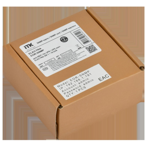 ITK ELECTRA SNMP-карта для ИБП EOR и EOT 1-10кВа ITK ELECTRA SNMP-карта для ИБП EOR и EOT 1-10кВа