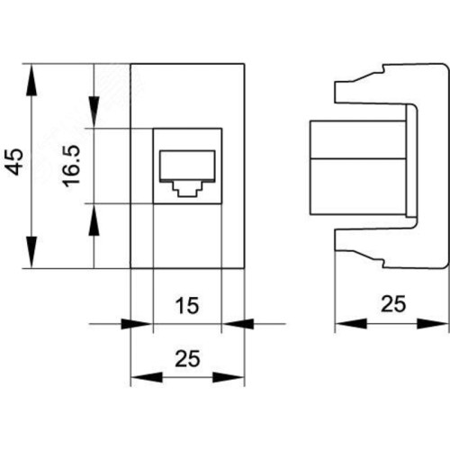 Ком.роз. RJ45 кат.5e экран., 8P8C,  Viva, белая, 1мод
