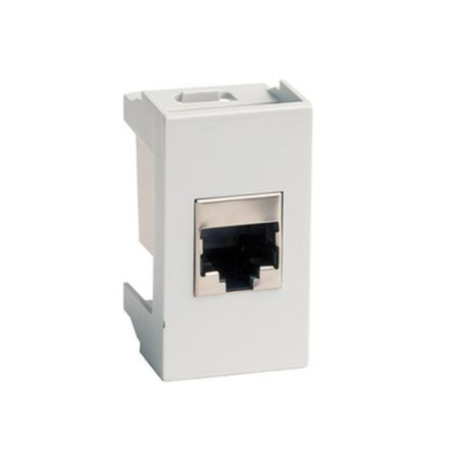 Ком.роз. RJ45 кат.5e экран., 8P8C,  Viva, белая, 1мод