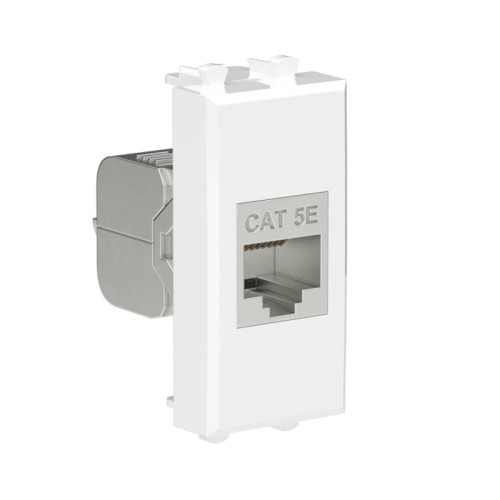 Компьютерная розетка/ Avanti Компьютерная розетка RJ-45 без шторки модульная кат.5е экранированная Белое облако 1 модуль