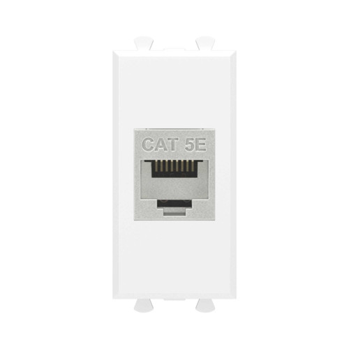 Компьютерная розетка/ Avanti Компьютерная розетка RJ-45 без шторки модульная кат.5е экранированная Белое облако 1 модуль