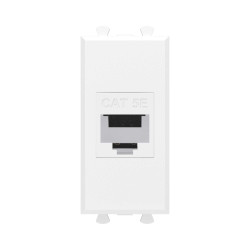 Компьютерная розетка/ Avanti Компьютерная розетка RJ-45 без шторки модульная кат.5е экранированная Белое облако 1 модуль