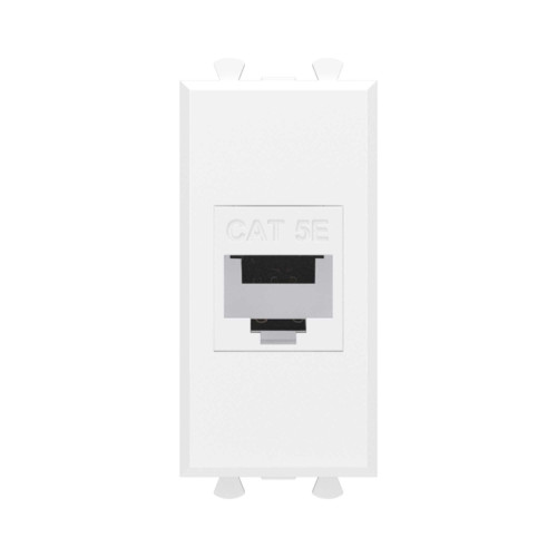 Компьютерная розетка/ Avanti Компьютерная розетка RJ-45 без шторки модульная кат.5е экранированная Белое облако 1 модуль