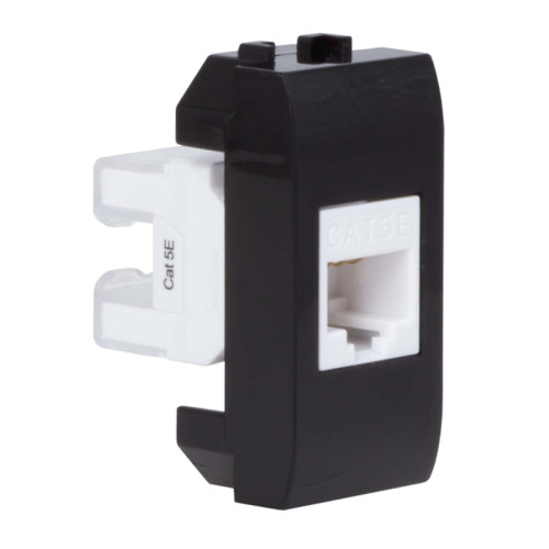 Розетка компьютерная/ BRAVA Розетка компьютерная RJ-45 (разъем PcNet) 1 модуль категория 5е черная Розетка компьютерная/ BRAVA Розетка компьютерная RJ-45 (разъем PcNet) 1 модуль категория 5е черная