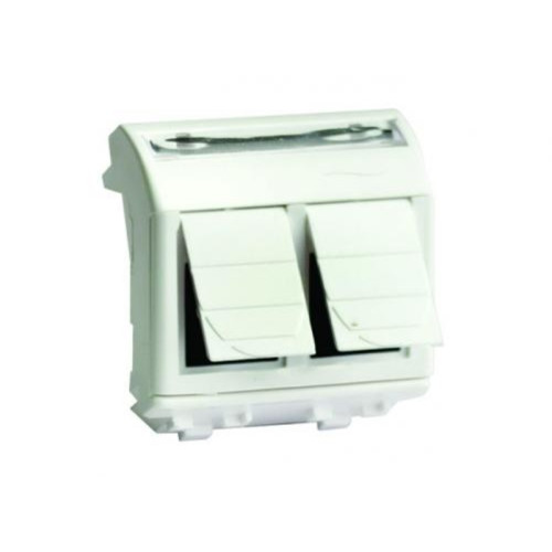 Ком.роз. двойная RJ45 кат.5e, Brava, белая, 2мод