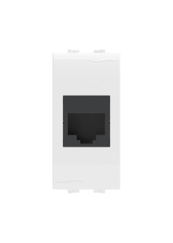 Компьютерная розетка RJ45 кат.5e, Brava, белая, 1 модуль