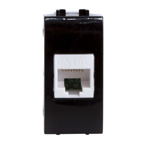 Розетка компьютерная/ BRAVA Розетка компьютерная RJ-45 (разъем PcNet) 1 модуль категория 5е черная Розетка компьютерная/ BRAVA Розетка компьютерная RJ-45 (разъем PcNet) 1 модуль категория 5е черная