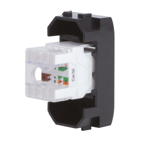 Розетка компьютерная/ BRAVA Розетка компьютерная RJ-45 (разъем PcNet) 1 модуль категория 5е черная Розетка компьютерная/ BRAVA Розетка компьютерная RJ-45 (разъем PcNet) 1 модуль категория 5е черная