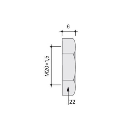 Гайка M20x1,5 никелированная латунь