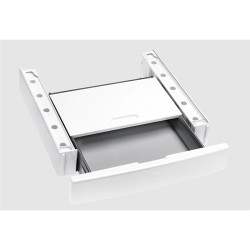 Монтажный комплект для установки в колонну Miele/ Для сушильных машин T1 White Edition, Совместимость со всеми стиральн. машинами Miele (кроме WTZH/WTW), Высота комплекта WTV: 12 см, Встроенный выдвижной ящик с механизмом push/pull, Цвет: Белый лотос