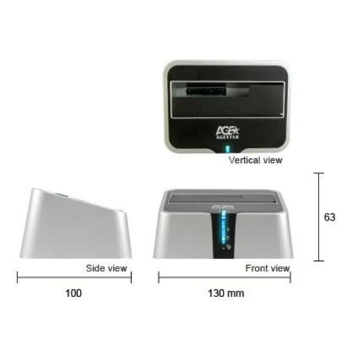 Док-станция для HDD AgeStar 3UBT2 SATA пластик серебристый 1 Док-станция для HDD AgeStar 3UBT2 SATA пластик серебристый 1