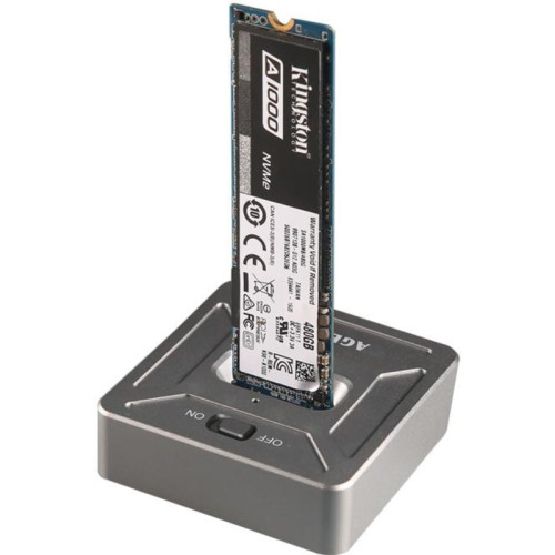Док-станция SSD AgeStar 31CBNV1C NVMe алюминий серый M2 2280 M-key