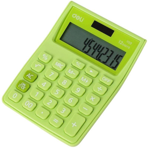 Калькулятор настольный Deli E1122/GRN зеленый 12-разр.