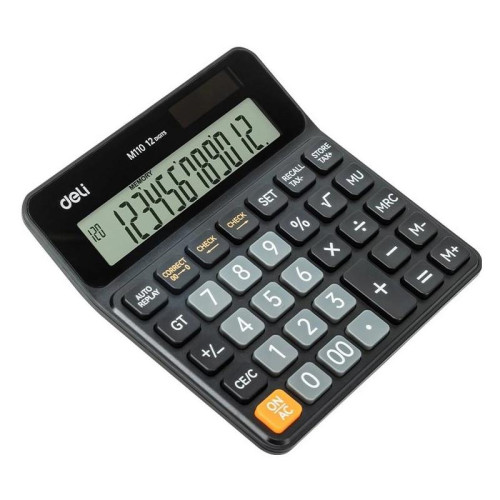 Калькулятор настольный Deli Askend EM110 черный 12-разр.