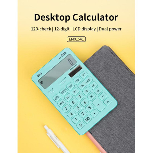 Калькулятор настольный Deli Touch EM01531 голубой 12-разр.