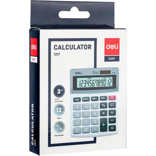Калькулятор настольный Deli E1217 в ассортименте 12-разр.