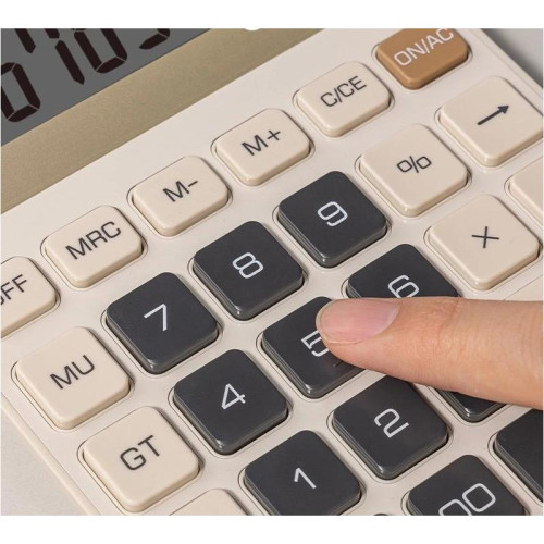 Калькулятор настольный Deli EM309 кремовый 12-разр.