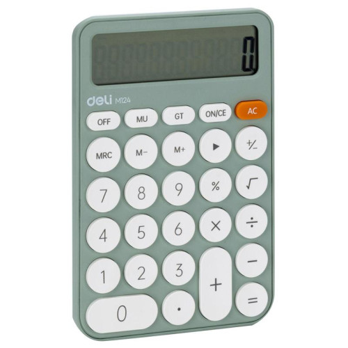 Калькулятор настольный Deli EM124GREEN зеленый 12-разр.
