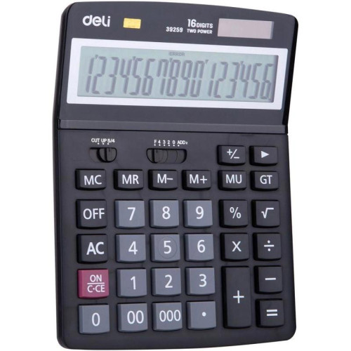 Калькулятор настольный Deli E39259 черный 16-разр.