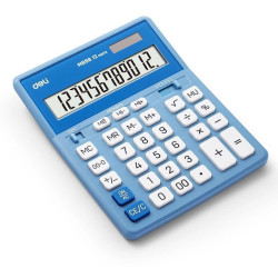 Калькулятор настольный Deli EM888A-BL голубой/белый 12-разр.