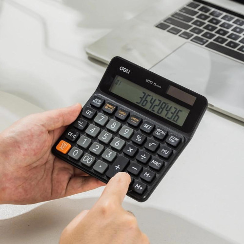 Калькулятор настольный Deli Askend EM110 черный 12-разр.