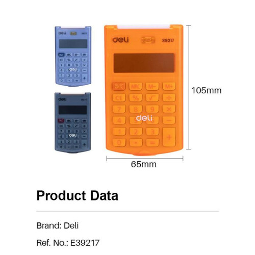 Калькулятор карманный Deli E39217/BLACK черный 8-разр.