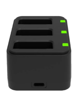 Зарядное устройство для аккумулятора/ 3-Slot battery charger of WD10, Power Supply order separately: 100~240VAC, 12VDC, 3A.