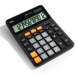 Калькулятор настольный Deli Askend EM999 черный 12-разр.