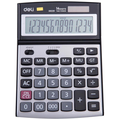 Калькулятор настольный Deli E39229 серебристый 14-разр.