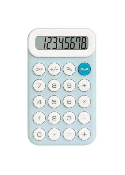 Калькулятор карманный Deli EM10 светло-голубой 8-разр.