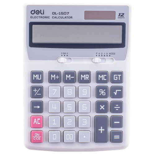 Калькулятор настольный Deli Smart E1507 черный 12-разр.