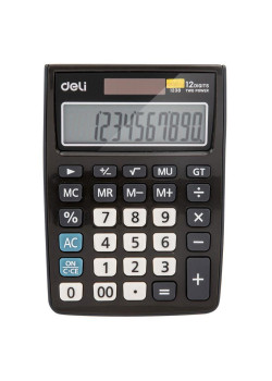Калькулятор настольный Deli E1238black черный 12-разр.