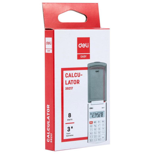 Калькулятор карманный Deli E39217/BLACK черный 8-разр.